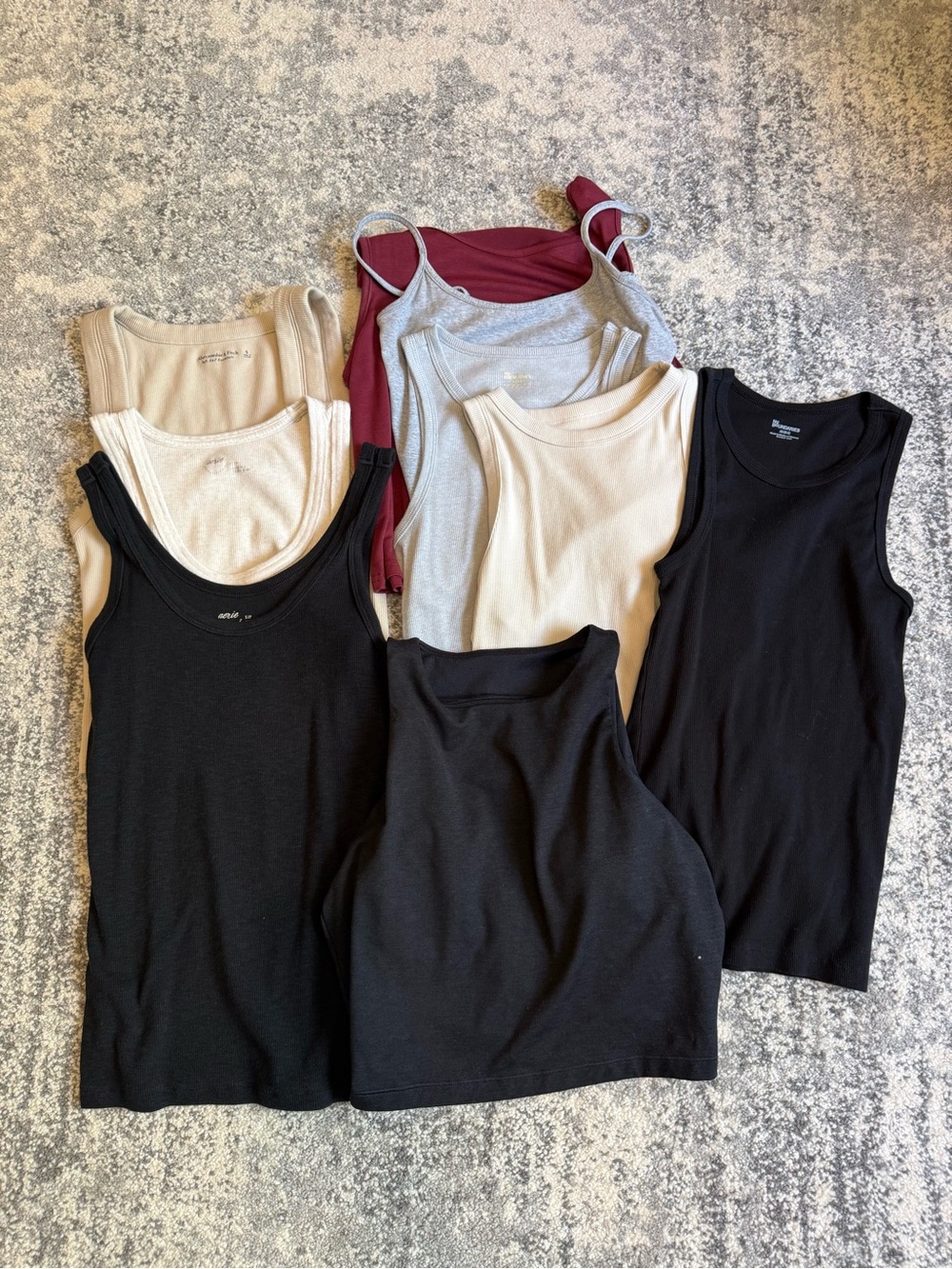 Bundle- Classic Women's Ribbed Tank Top - Black, Cream, Gray, Burgundy